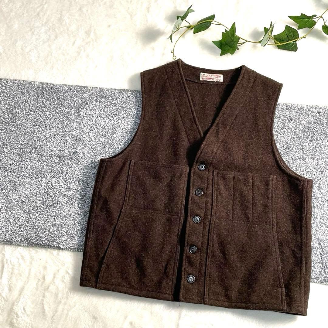 FILSON フィルソン USA製 マッキーノ ウールベスト ブラウン XL相当
