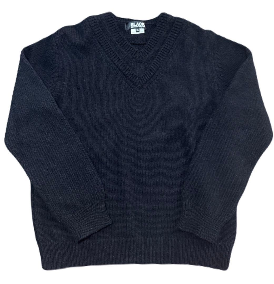 BLACK COMME des GARCONS Vネック ウールニット - メルカリ