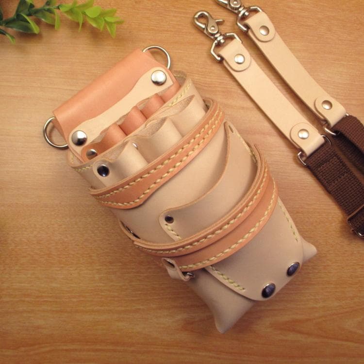 ヌメ革ナチュラル＆うす茶色 7丁差し シザーケース SCA-254/ND - メルカリ