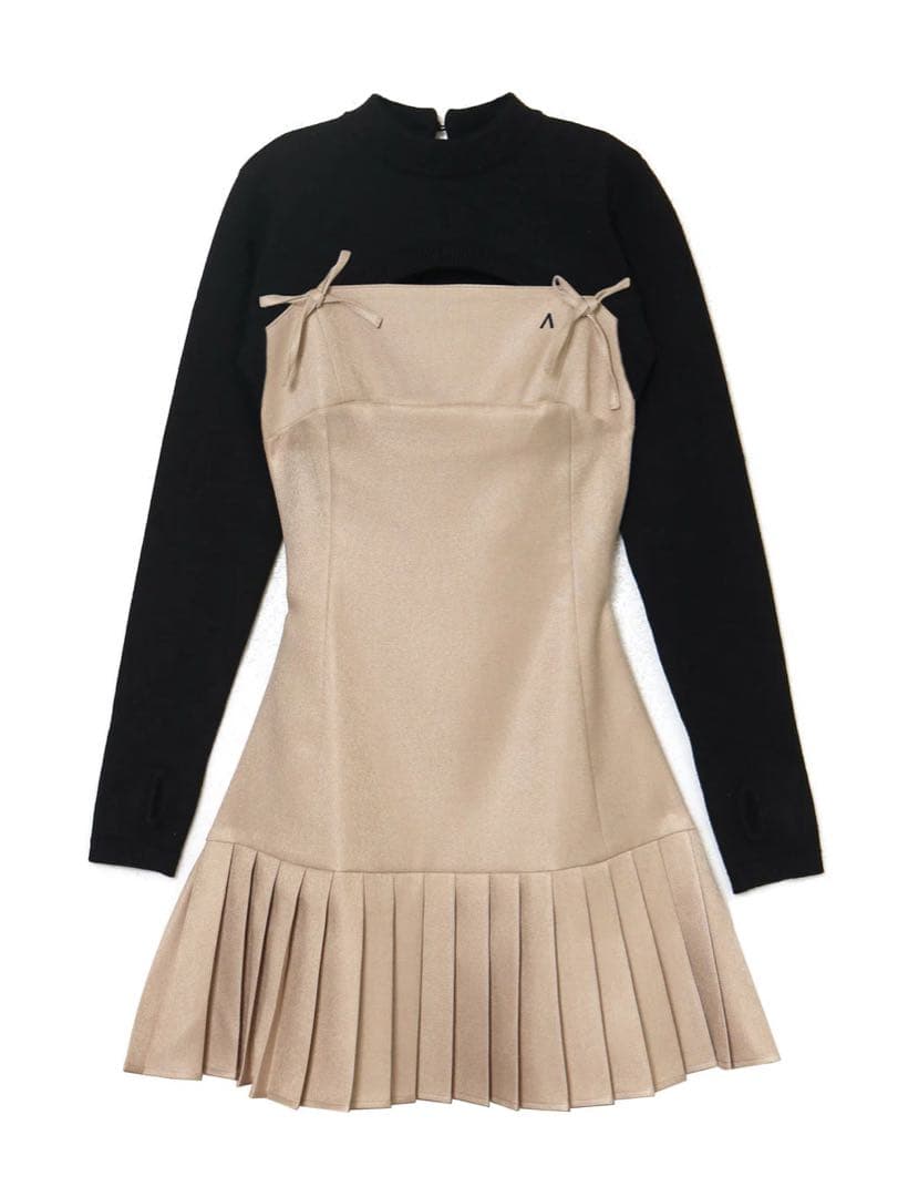 アンドマリー ANDMARY ニットセットミニドレス ベージュ - メルカリ