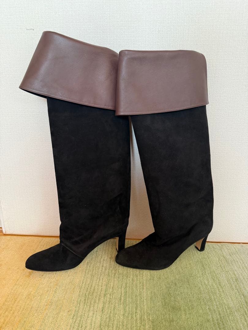 NEBULONI Ｅ.バイカラーロングブーツ 37 新品未使用 NEBULONI E（ネブローニ） ブーツ ニーハイブーツ スエード NEBULONIE