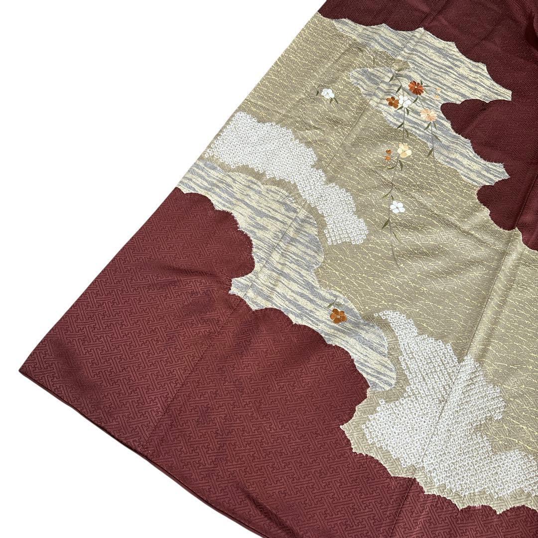 A160愛華 着物 訪問着 絞り 金彩 正絹 フォーマル 身丈163cm - メルカリ