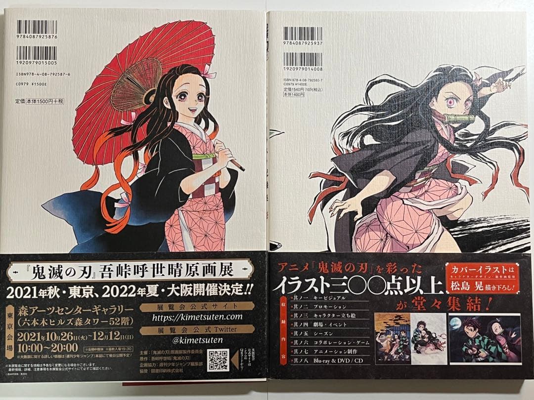 初版 「鬼滅の刃」イラスト記録集 壱 吾峠呼世晴画集―幾星霜 2冊セット