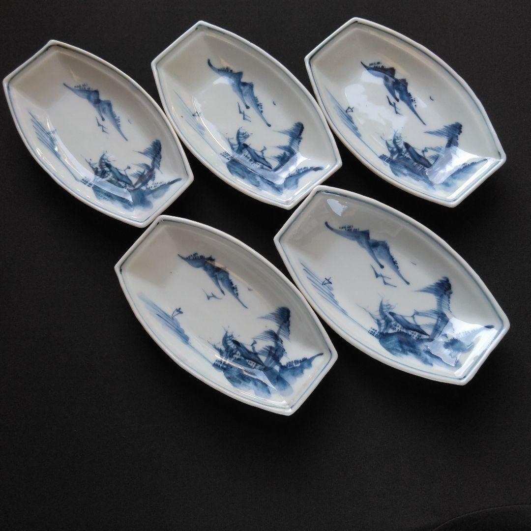 大正～昭和初期 古伊万里 舟形皿 染付山水 5客揃 骨董 古物 - メルカリ