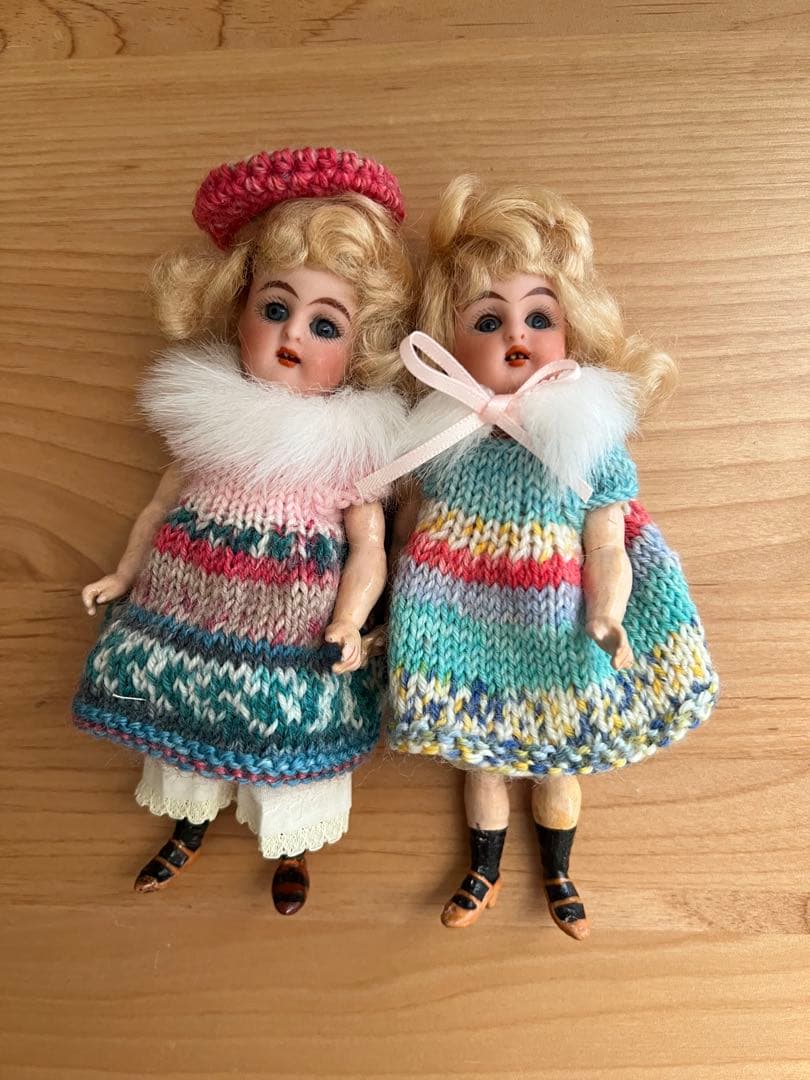 【アンティーク】シモンハルビッグ/カマー＆ラインハルトミニョネット15cmペア アンティーク】シモンハルビッグ/カマー＆ラインハルトミニョネット