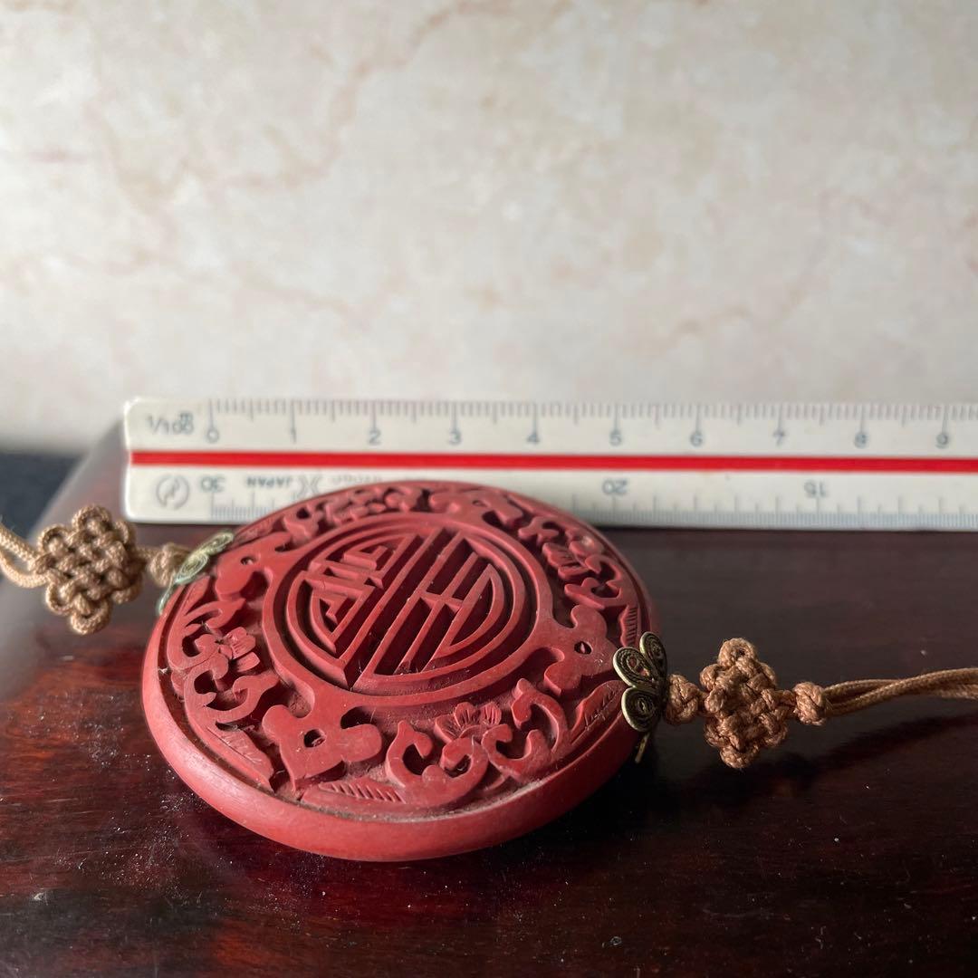 堆朱 漆 風鎮 朱 中国 アンティーク 掛軸 飾り 古玩 古美術 China 赤