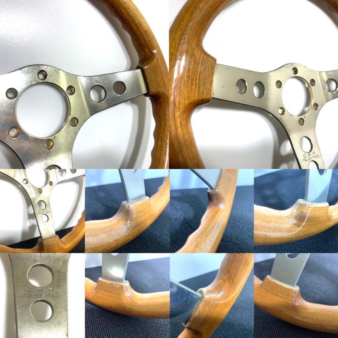 O.B.A. オーバ オバ オバハン ウッド ステアリング 35パイ 当時物