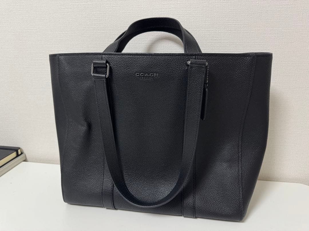 【美品】コーチ メンズ COACH ダブル ハンドル トートバッグ　黒 COACH（コーチ） バッグ メンズ トートバッグ ショルダーバッグ 2WAY