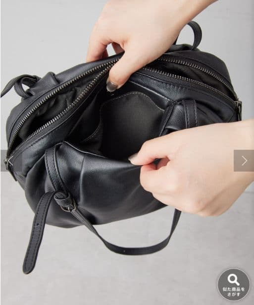 《本革/430g》ear PAPILLONNER コロンボストンバッグ ブラック