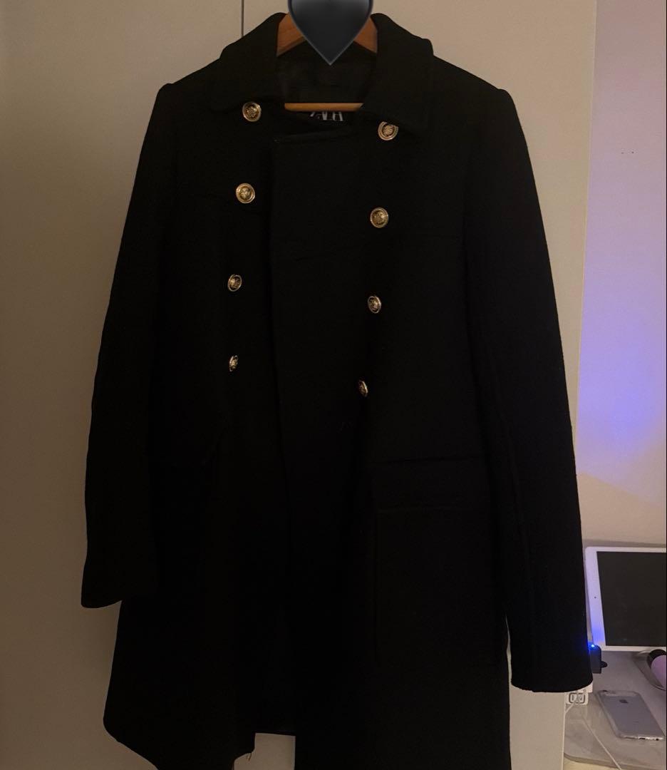 ZARA ウールブレンド60'S コート XS ブラック - メルカリ