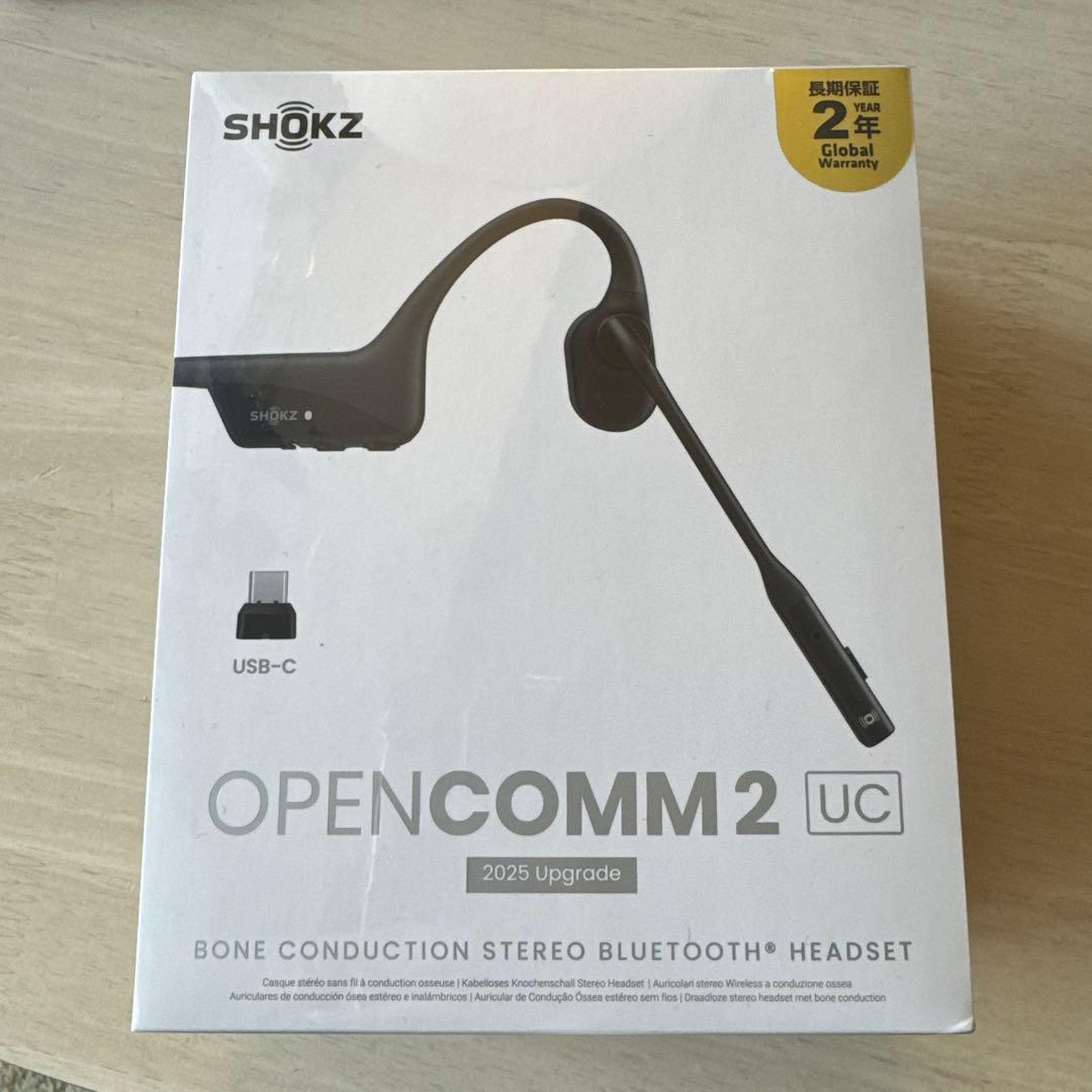 Shokz (ショックス) OpenComm2 UC 2025 Upgrade OpenComm2 2025 upgrade Bone Conduction Stereo Bluetooth Headset