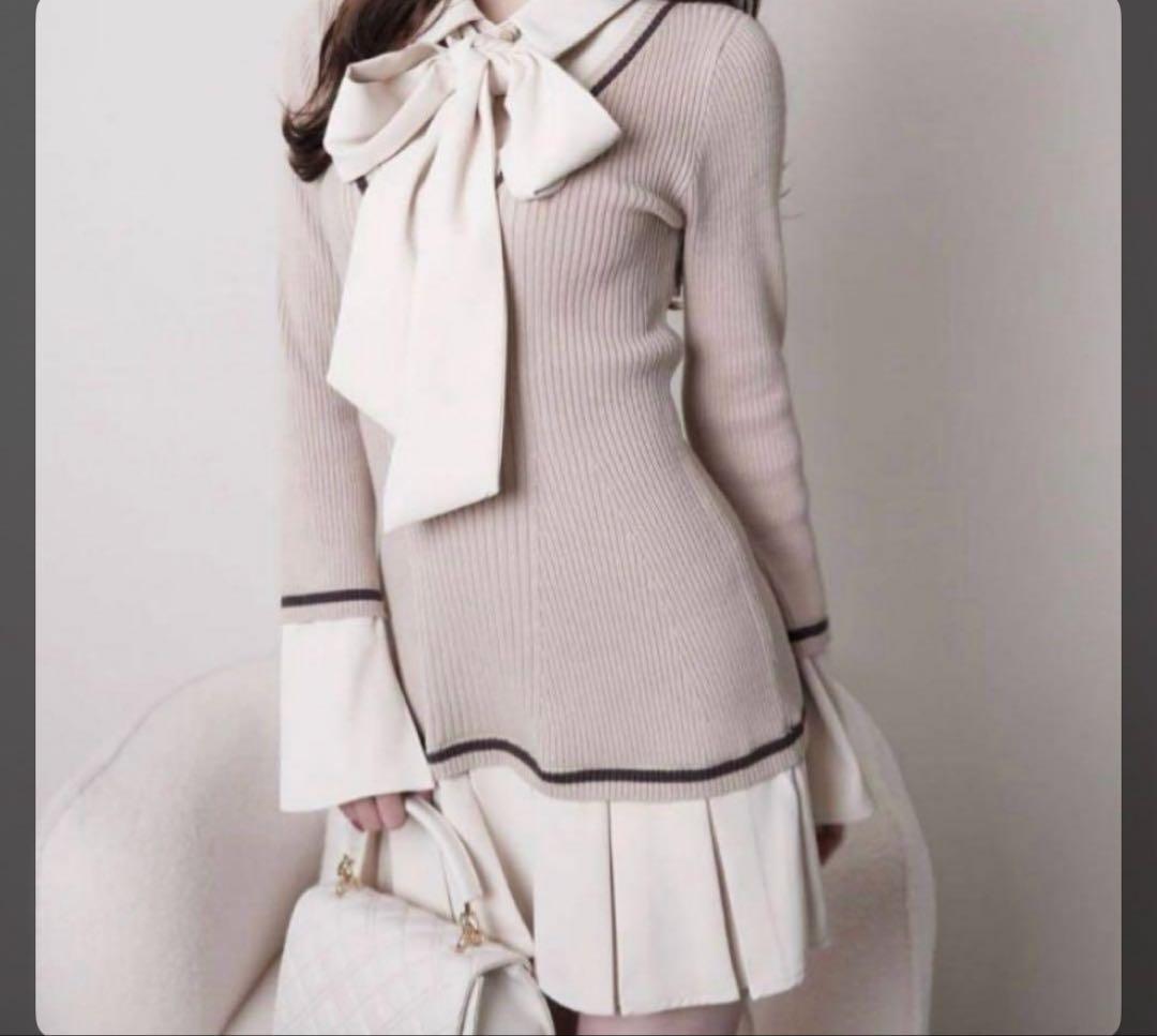 lipservice シャツドッキングプリーツワンピース セール】シャツドッキングプリーツワンピース（ワンピース