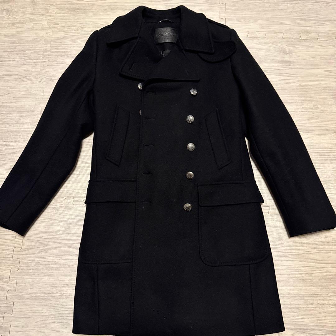 【美品】DOLCE&GABBANA コート サイズ48 ブラック Oversize single-breasted wool coat in Black for Men