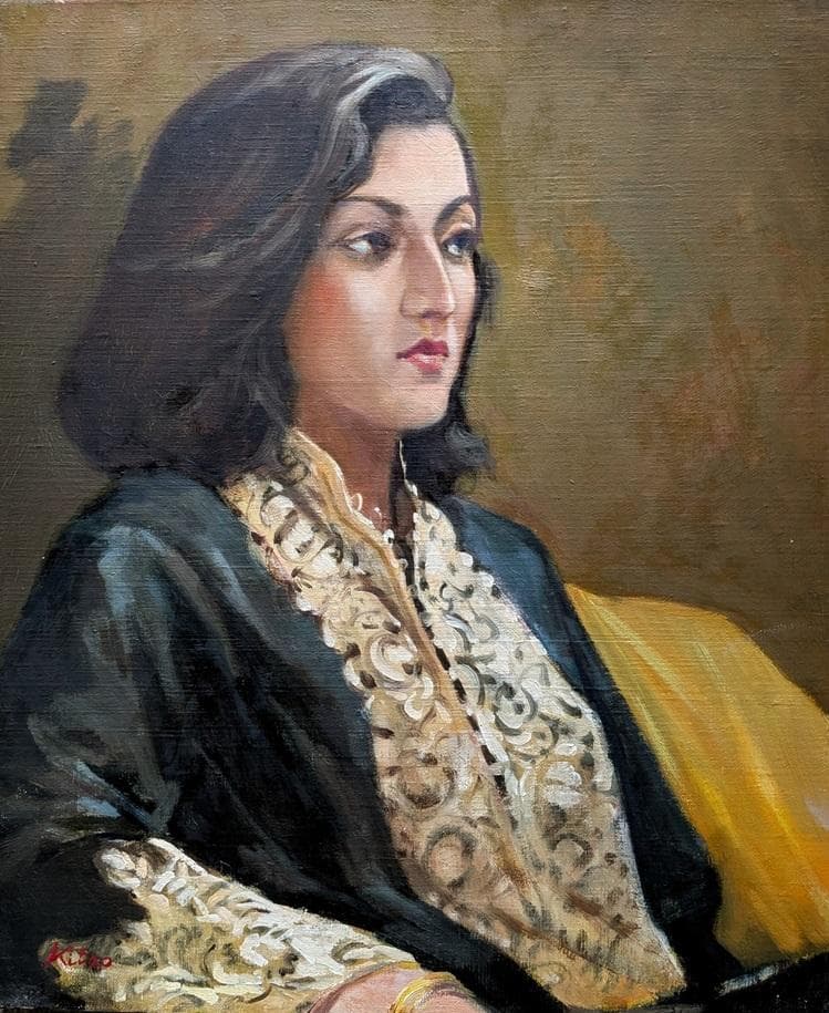 二元会常任委員審 奥野北雄 二元会総理大臣賞 油彩画 直筆 F8号 額装