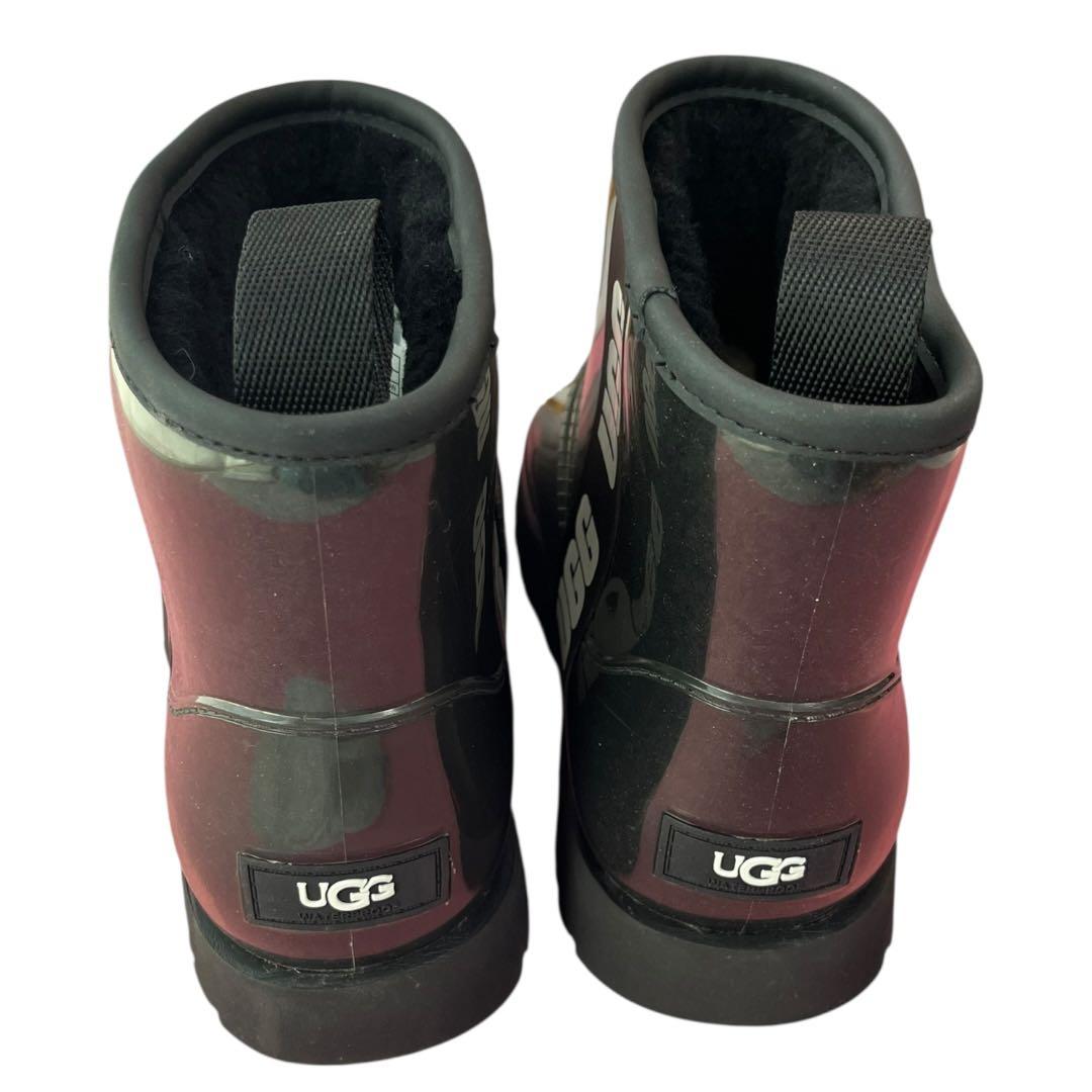 MT様綺麗 アグ UGG クラッシッククリアミニ レインブーツ ブラック24cm