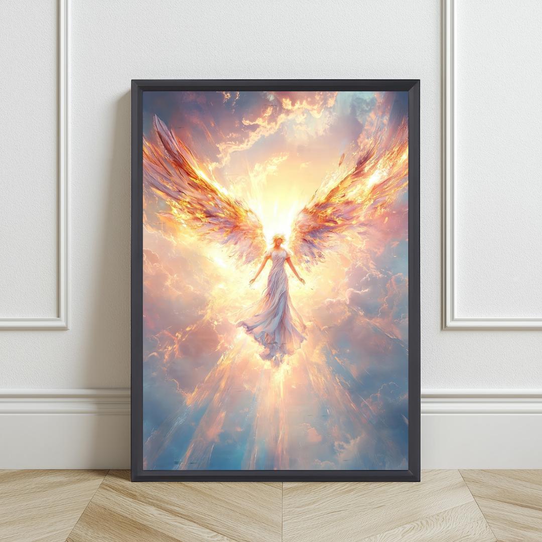 開運絵画】天使降臨の輝き 風水アート 作品番号：angel 006 - メルカリ