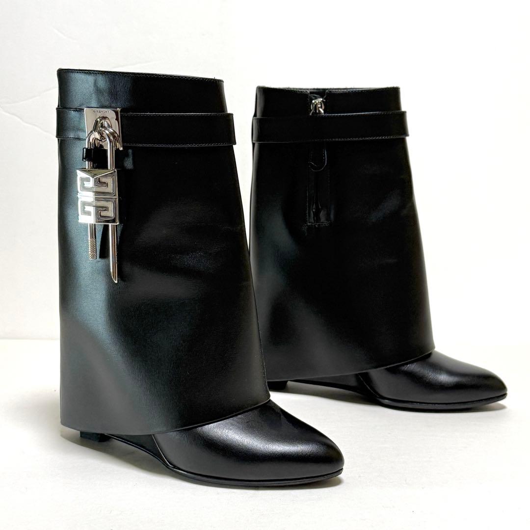 極美品 ジバンシィ 黒レザー シャークロックブーツ 36 牛革 - メルカリ