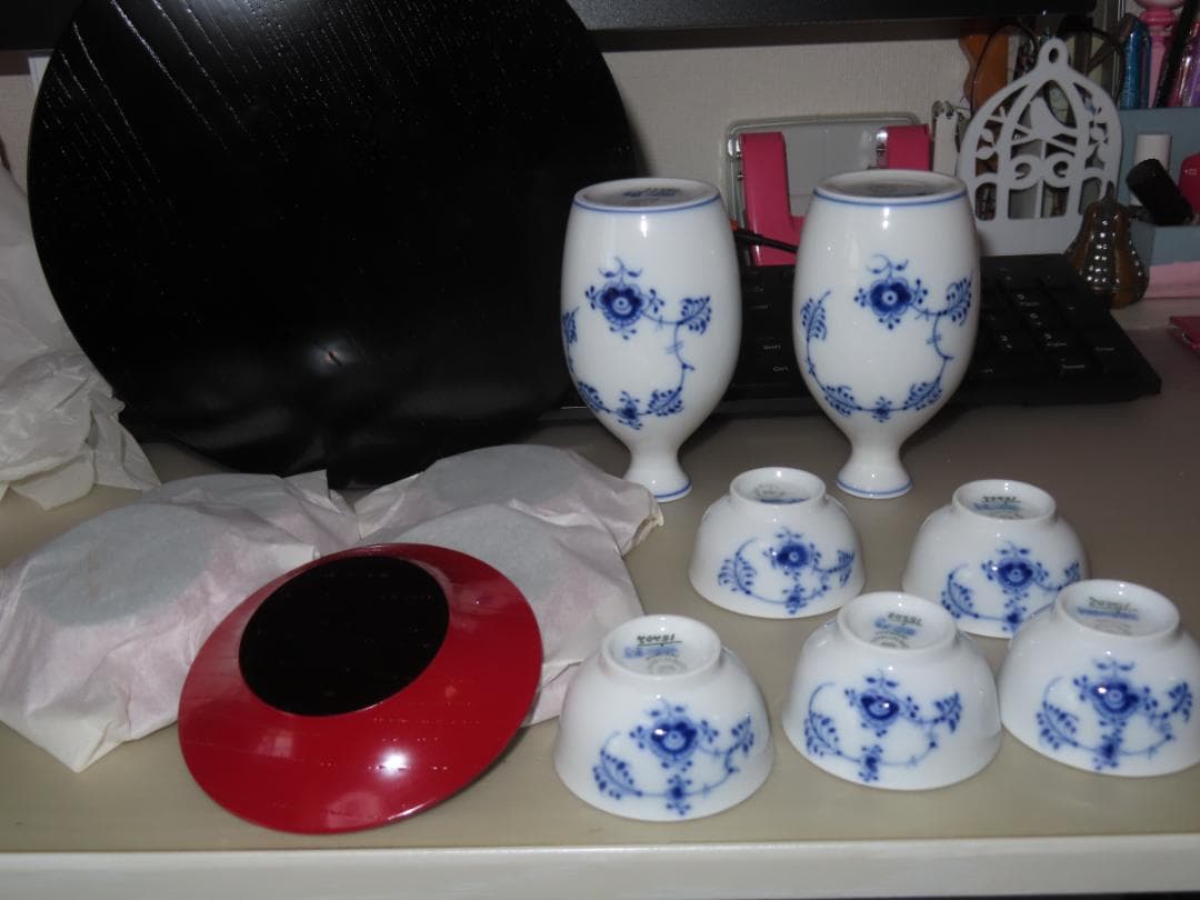 未使用品 ロイヤルコペンハーゲン ブルーフルーテッド 酒器揃い 徳利
