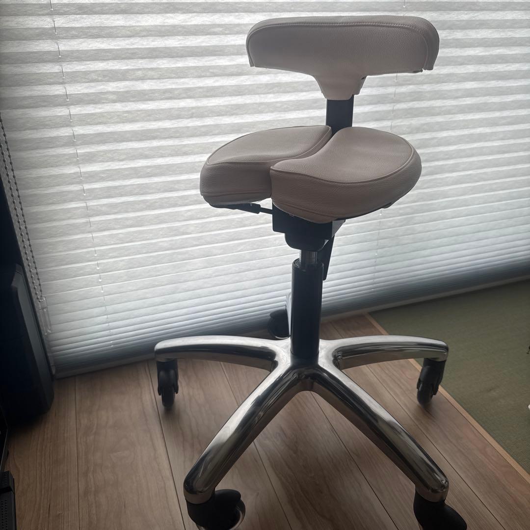 【美品】アーユル・チェアー プレミアムモデル 別売ホワイトカバー 脚パーツ付 シートカバー ホワイト | 腰痛対策・姿勢改善椅子、学習椅子（イス