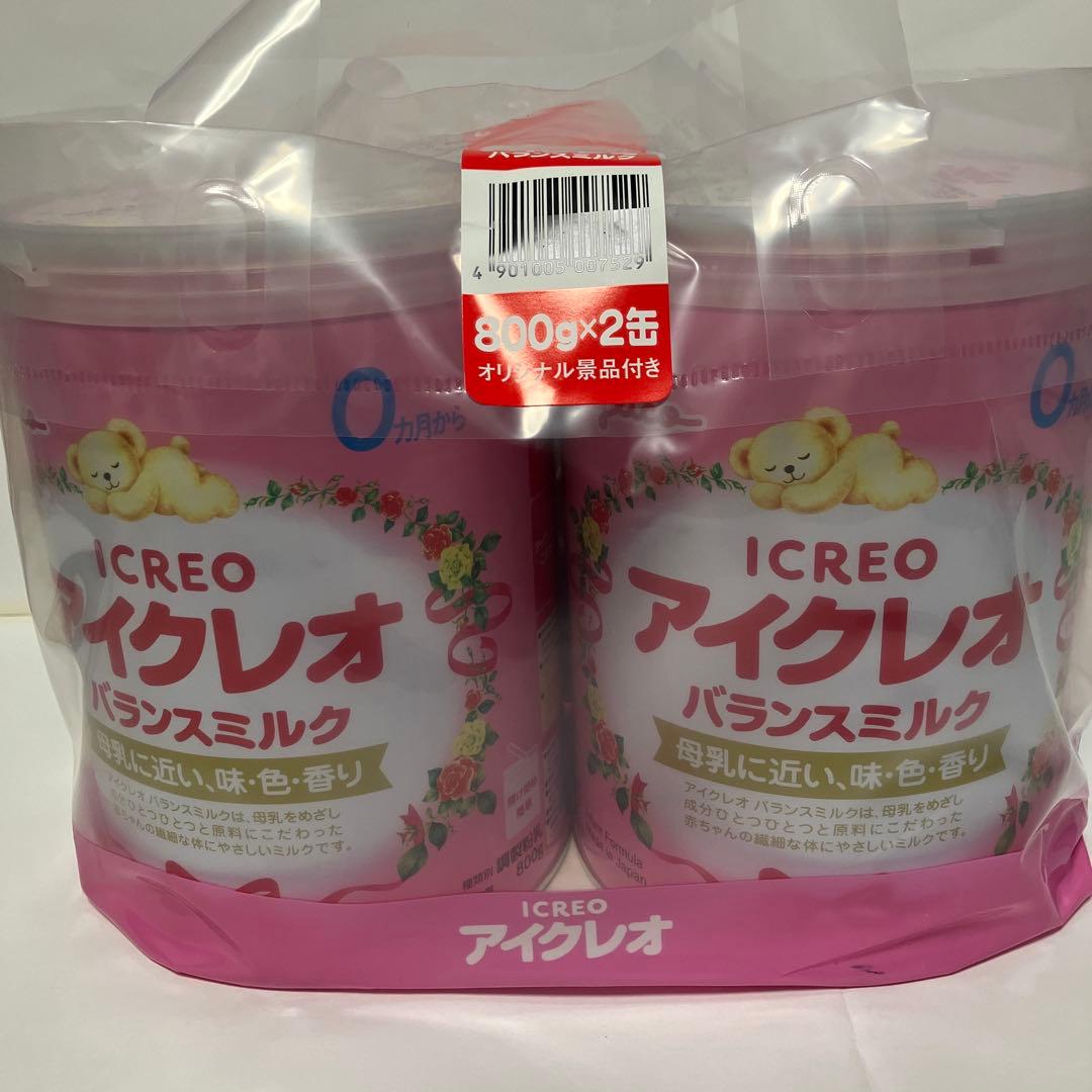 グリコ アイクレオ バランスミルク 0ヶ月から 800g × 2缶セットを2袋