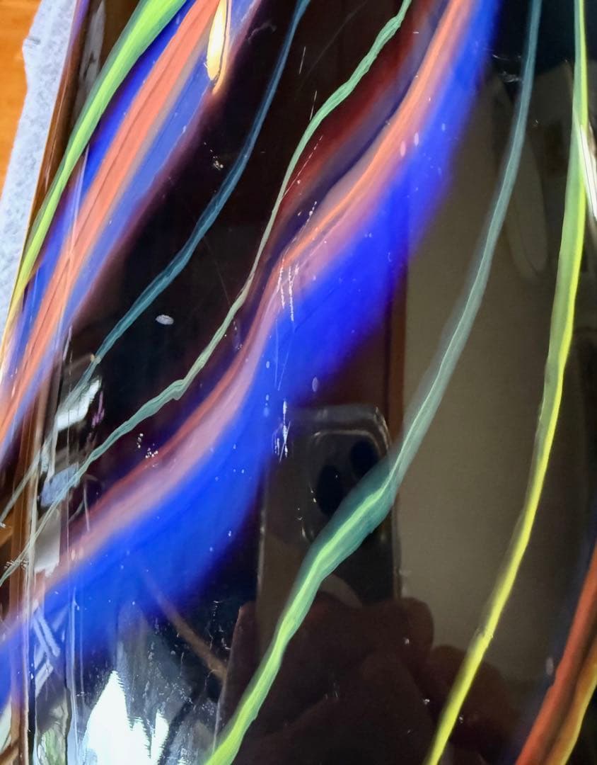 1980´S ミッソーニ ムラーノ製 ガラス ストライプ デザイン 花瓶の通販