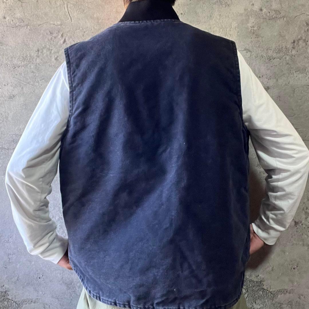 90s古着 Carhartt カーハート ダックベスト メキシコ製 革パッチ