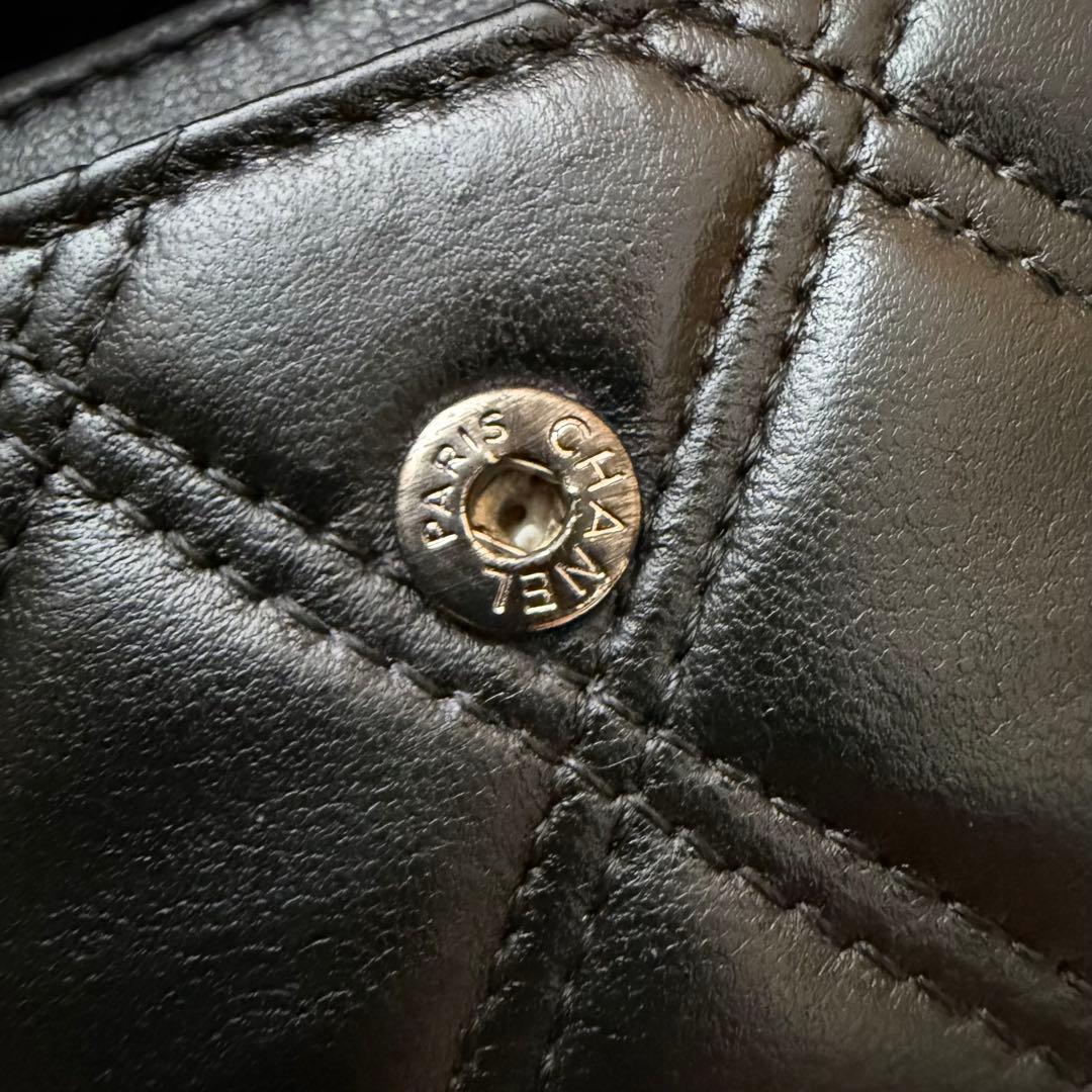 シャネル マトラッセ カードケース 名刺入れ 黒 ブラック ミニ財布 20