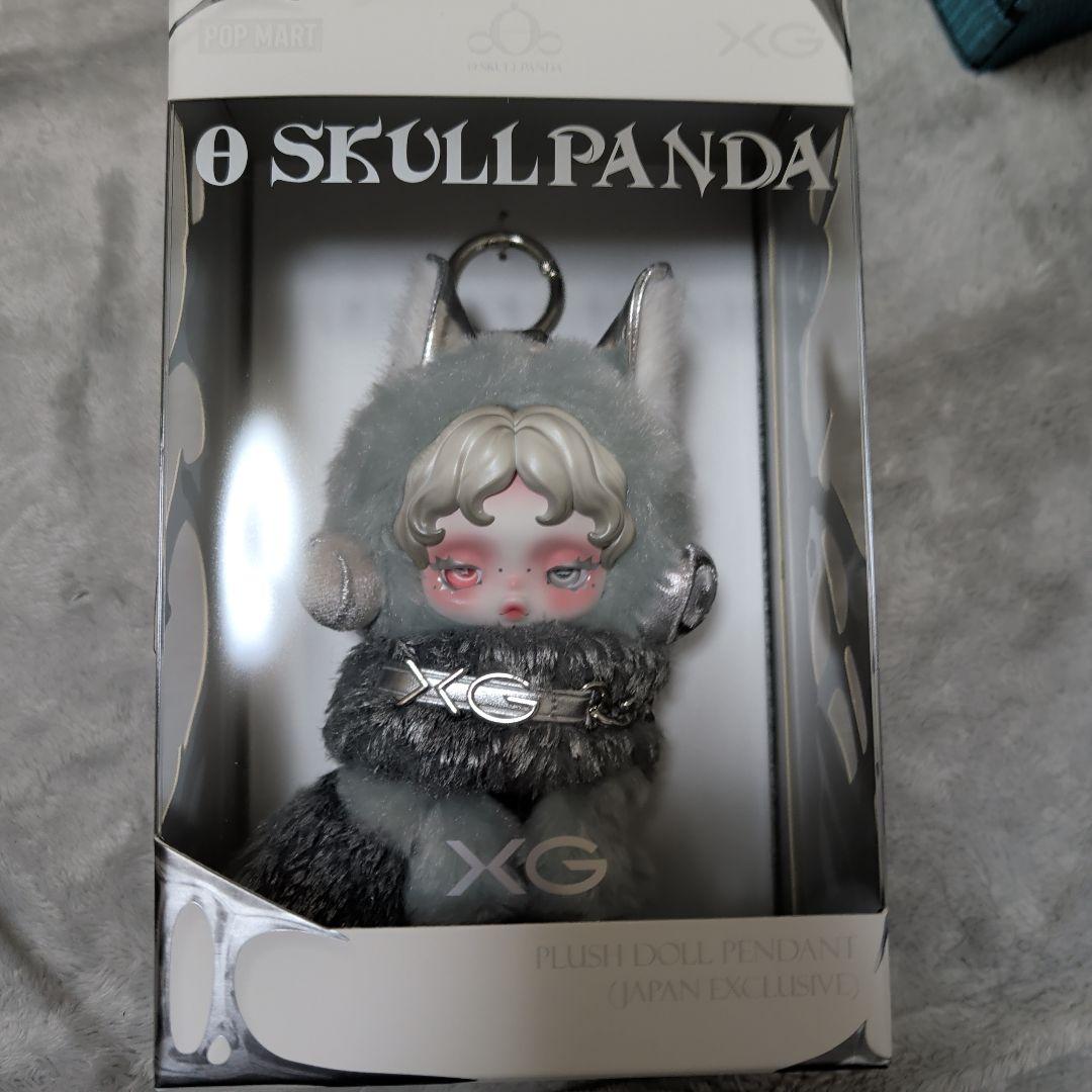 SKULLPANDA プッシュドールペンダント グレー SKULLPANDA x XG Plush Doll Pendant POPMART Popup Alphaz NEW Japan