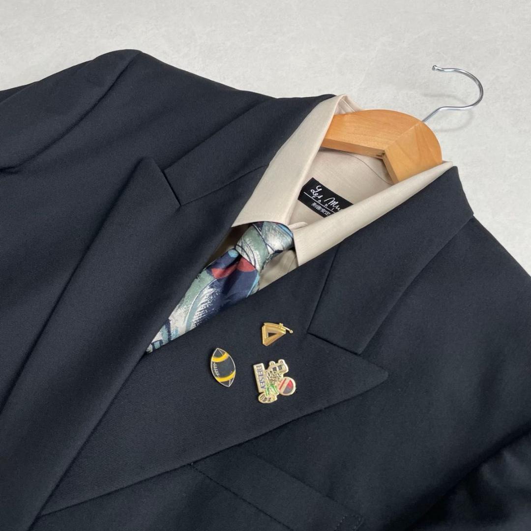 90s ヴィンテージ セットアップ ダブルスーツ ブラック×ブルー 極上