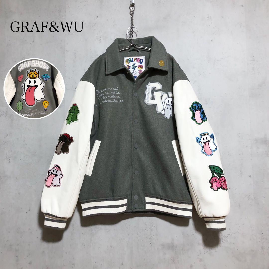 美品　GRAF&WU STADIUM JUMPER スタジャン　希少　M GRAF&WU 音符モチーフ スタジャン（スタジャン）｜GRAF&WU（グラフ