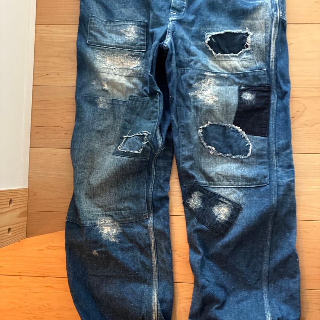 ユニオンサプライ/ブルー ダメージ加工オーバーオール 東洋 - メルカリ