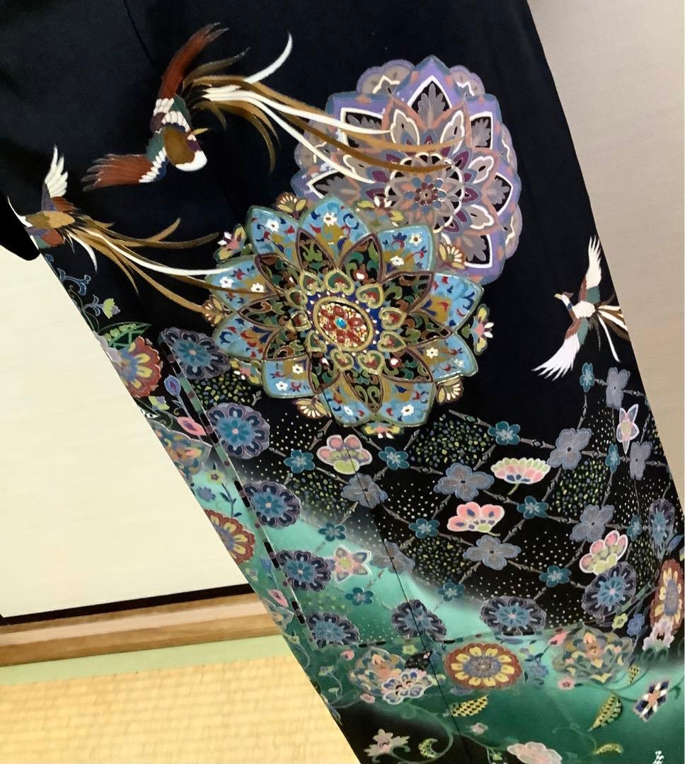 正絹黒留袖 刺繍 作家物 ⑧( 訪問着、紬、袋帯なども出品) - メルカリ