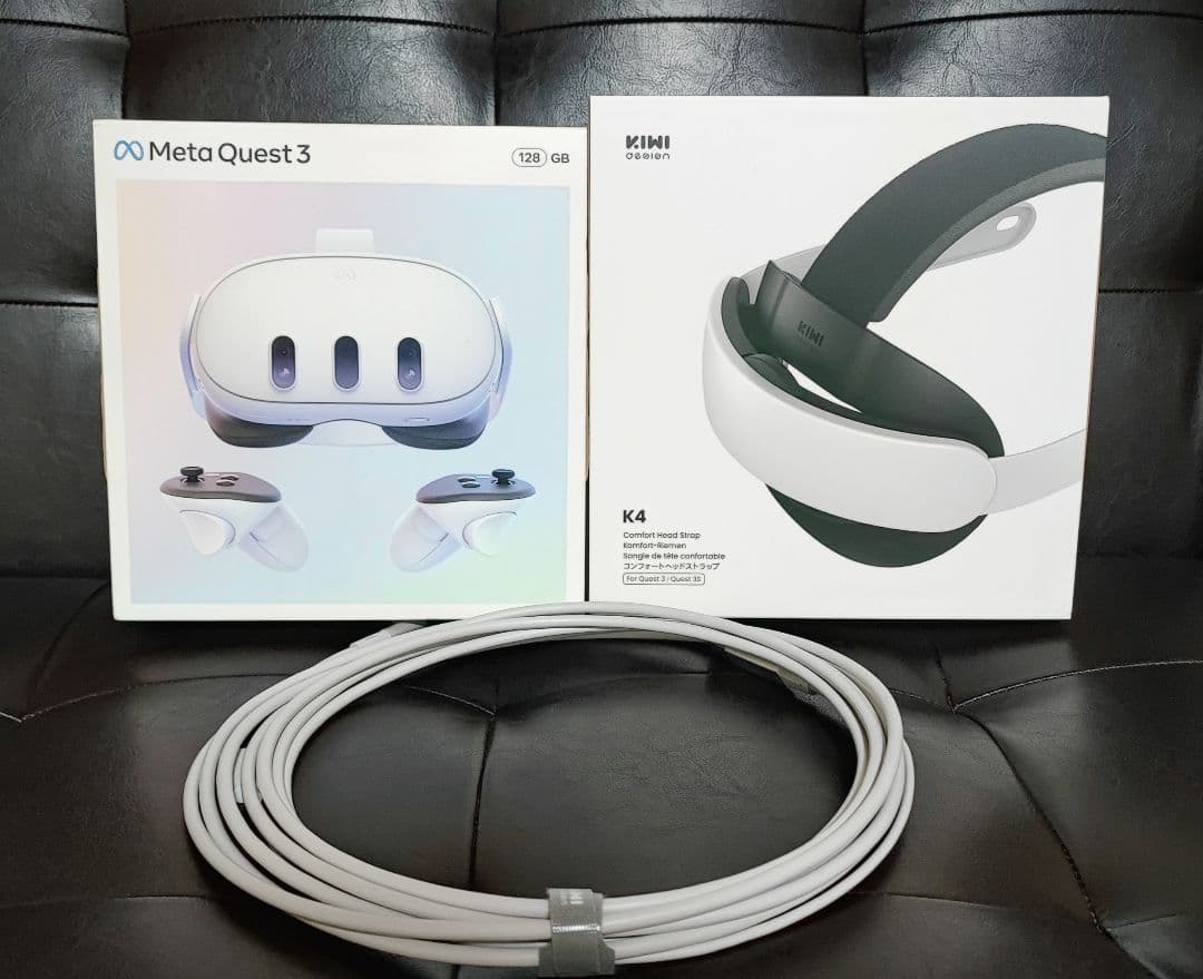  Quest 3 128GB　KIWIヘッドストラップ＆リンクケーブル Amazon.co.jp: KIWI design リンクケーブル ケーブルクリップ付 3Meter
