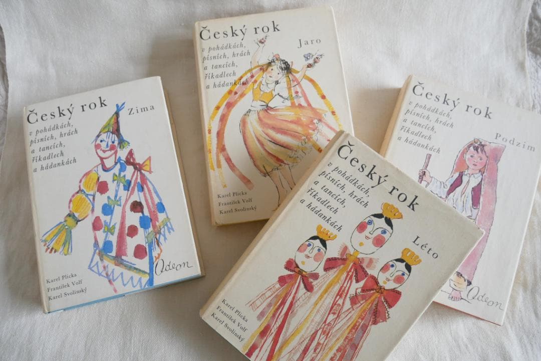 洋書：チェコの民話と詩歌の美しい古書 『Cesky rok』　4冊セット 洋書：チェコの民話と詩歌の美しい古書 『Cesky rok』4冊セット