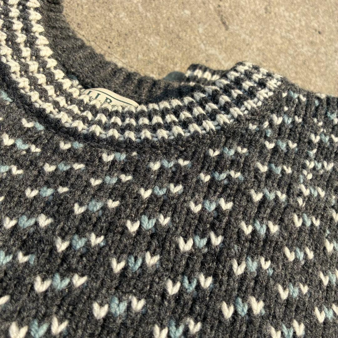 トップス 00s L.L.BEAN birds eye gray color knit