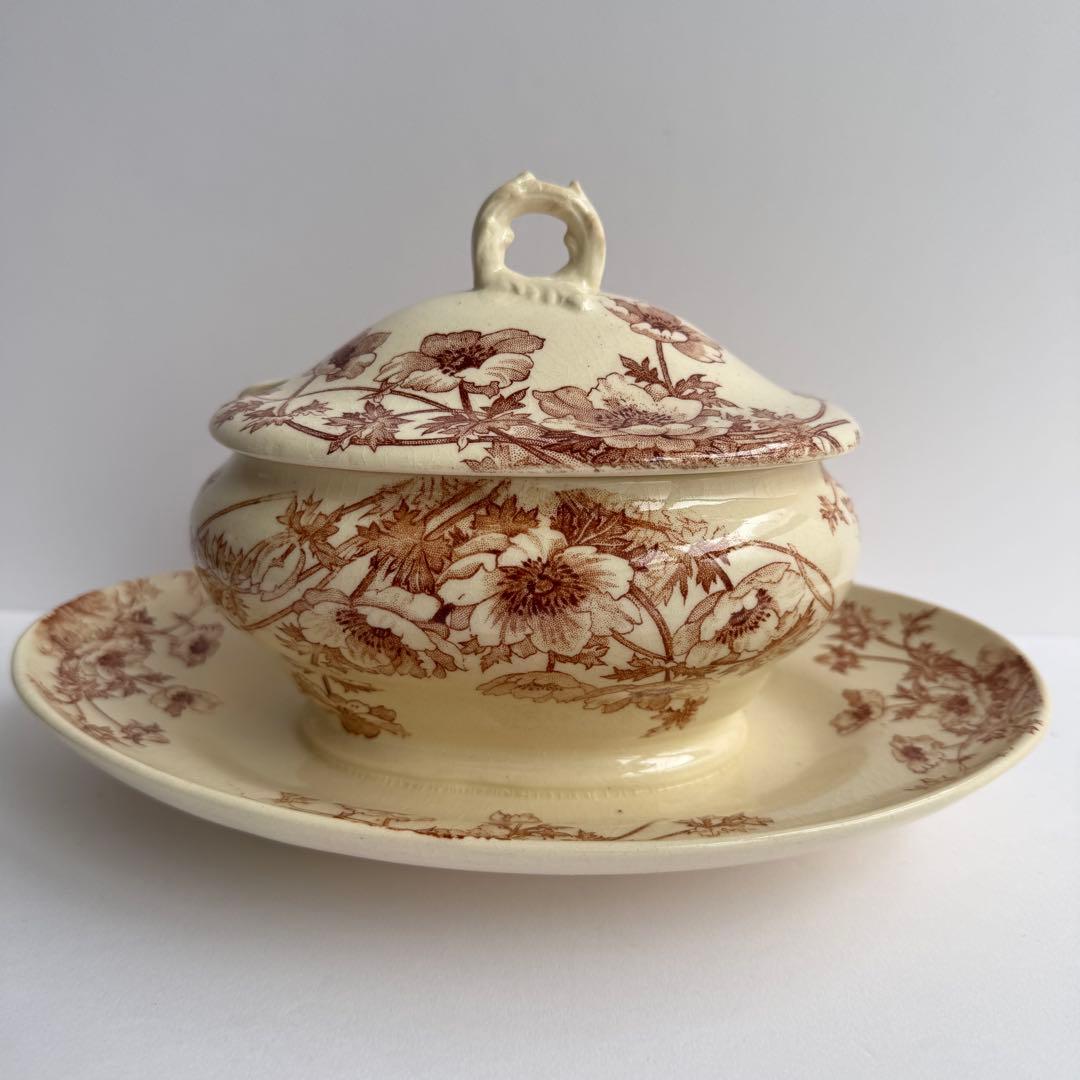 フランスアンティーク Gien ジアン Anemones アネモネ　ソーシエール フランスアンティーク Gien ジアン Anemones アネモネ ソーシエール