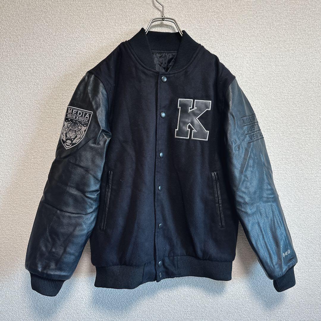 USED】韓国 高麗大学 スタジャン オールブラック コリョデ XS 男女兼用