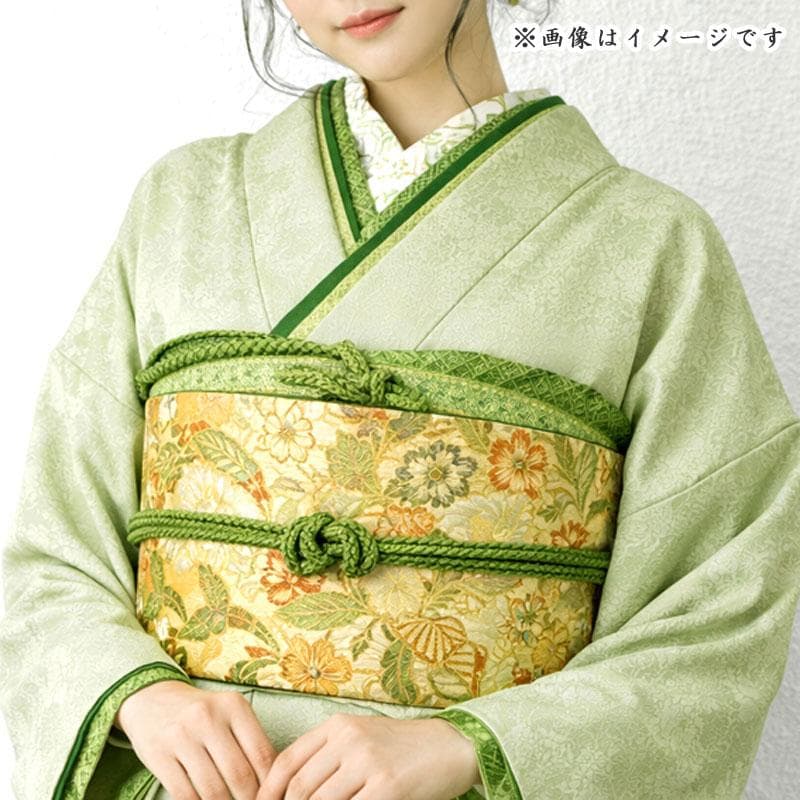 601z32〇地紋 色無地振袖 シンプル 黄緑〇美品 成人式 結婚式 - メルカリ