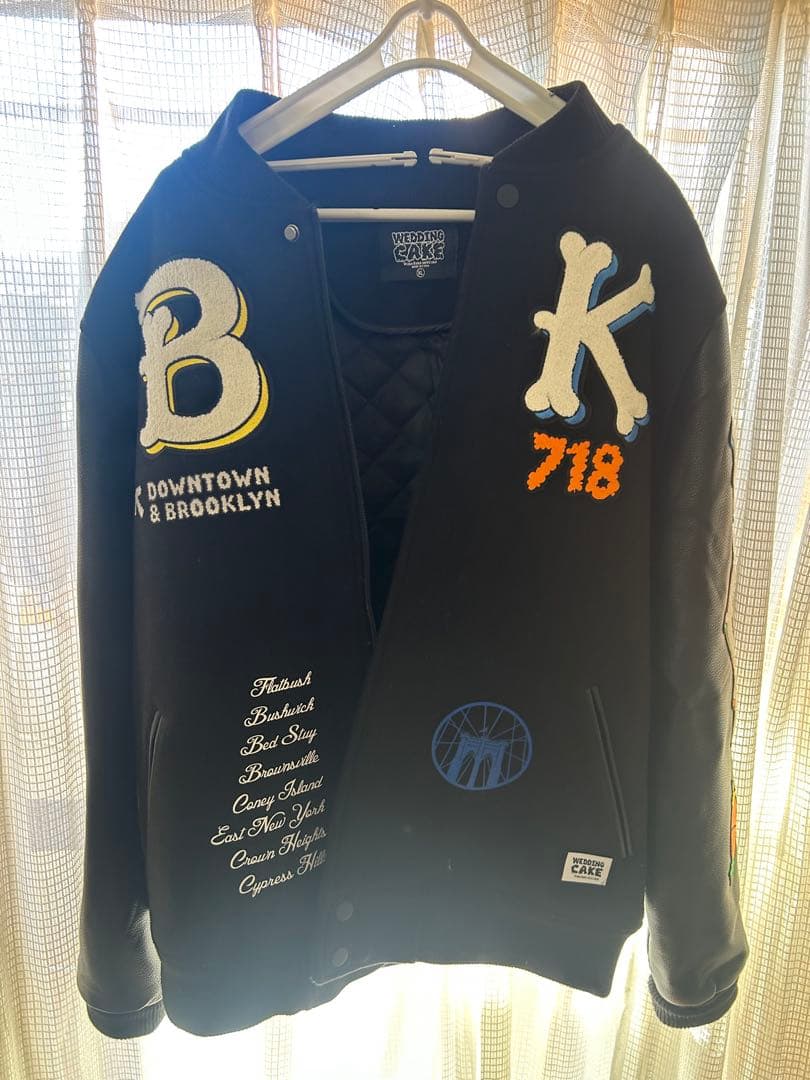 ブルックリン刺繍スタジャン NBA公式 JHデザイン Nets ブルックリン ネッツ スタジアムジャンパー