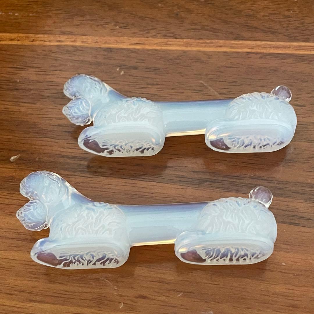 御売約 フランス♡アールデコ プードル オパリン オパルセント ナイフ