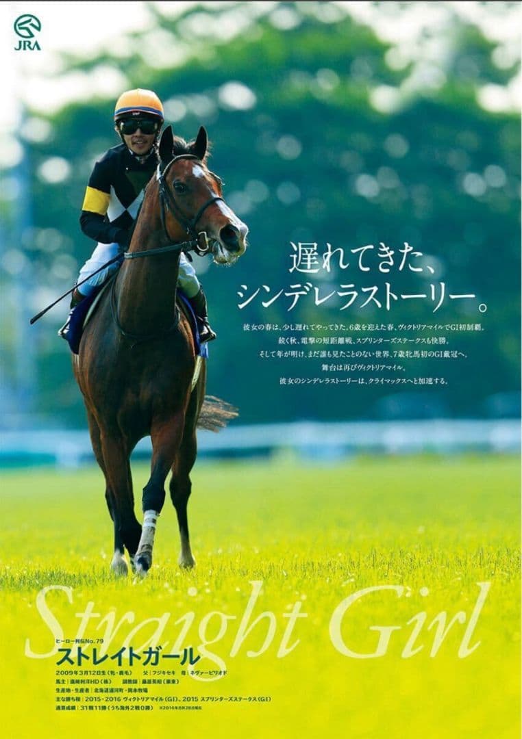 JRAヒーロー列伝＃79 　ストレイトガール　B1サイズ　非売品　ポスター Yahoo!オークション - レア 最新作 貴重 非売品 未使用 JRA ヒーロー列