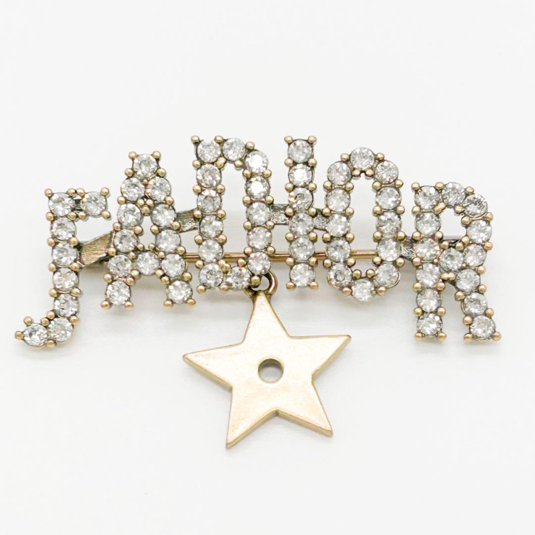 DIOR　ディオール　ブローチ　JADIOR　ジャデオール　スター　クリスタル Christian Dior Goldtone Metal Crystal J'adior Dangling Brooch