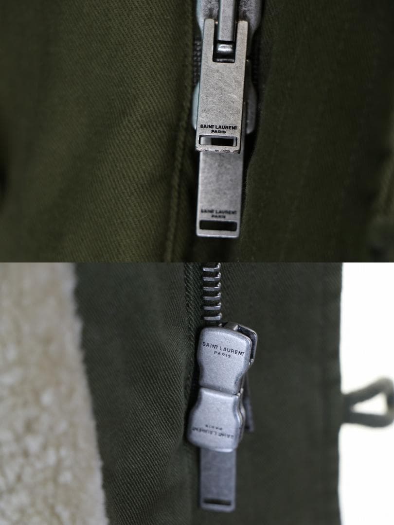 正規品 19aw saint laurent paris ムートンコート カーキ - メルカリ