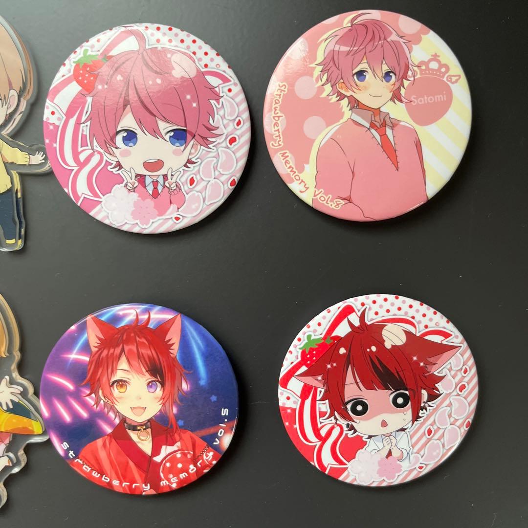 すとぷり るぅと ジェル 莉犬 さとみ 缶バッジ アクキー 苺色夏花火