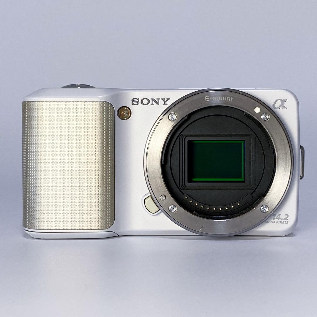 良品】SONY NEX-3 ボディ / 純正充電器・ストロボ等 他付属