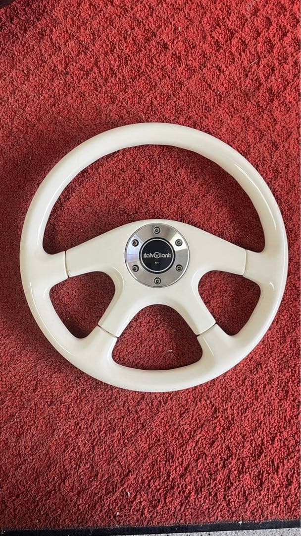 希少【italvlanti】イタルボランテ ステアリング ウッド 白 ホワイト