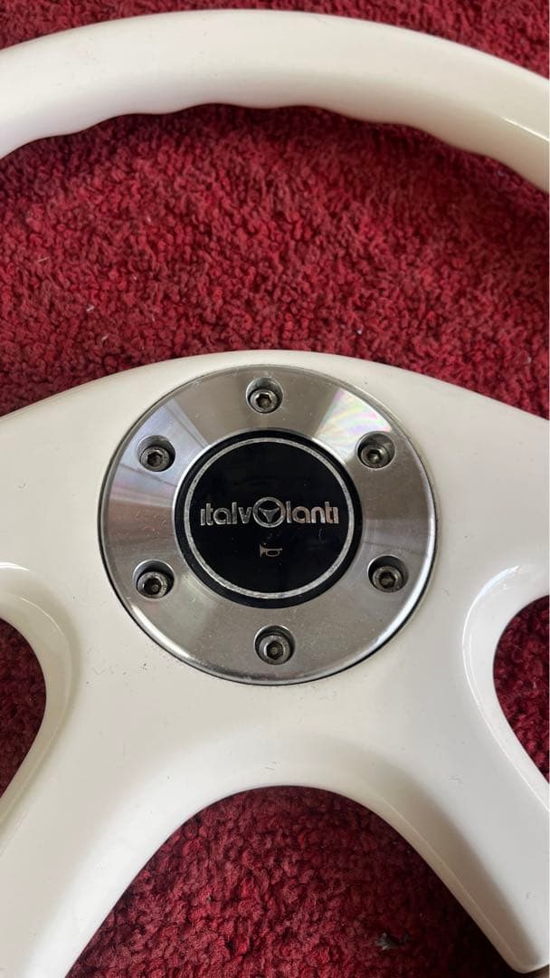 希少【italvlanti】イタルボランテ ステアリング ウッド 白 ホワイト
