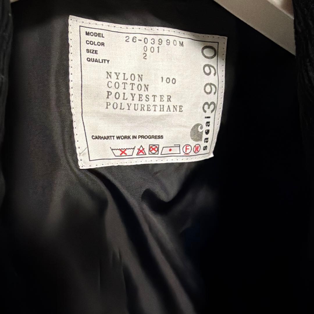 sacai x Carhartt WIP Nylon Twill 黒 サイズ 2 - メルカリ