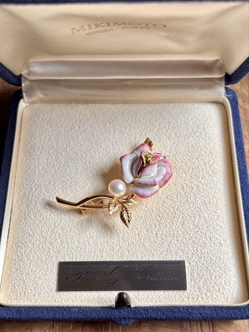 稀少 ミキモト プリンセスグレースコレクション ブローチ K18 パール