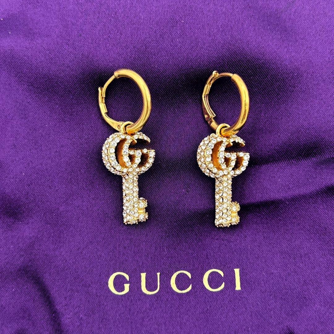 ✨超希少・美品✨GUCCI ダブルG キー モチーフ フープピアス